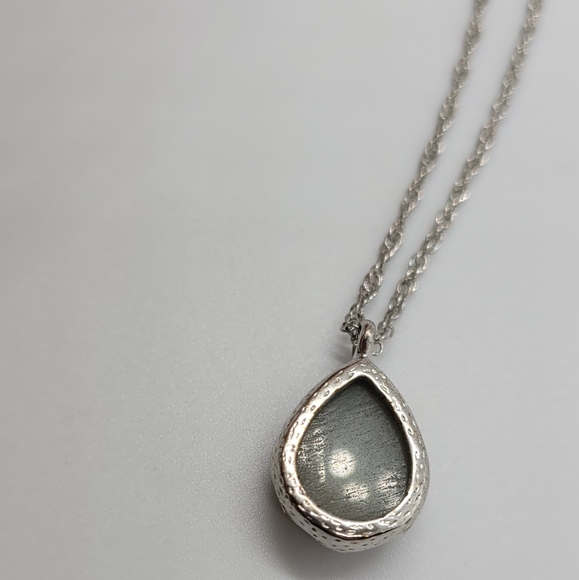 NWT Kendra Scott Custom Sparkly Platinum Drusy Kiri Necklace in Silver - Picture 6 of 6